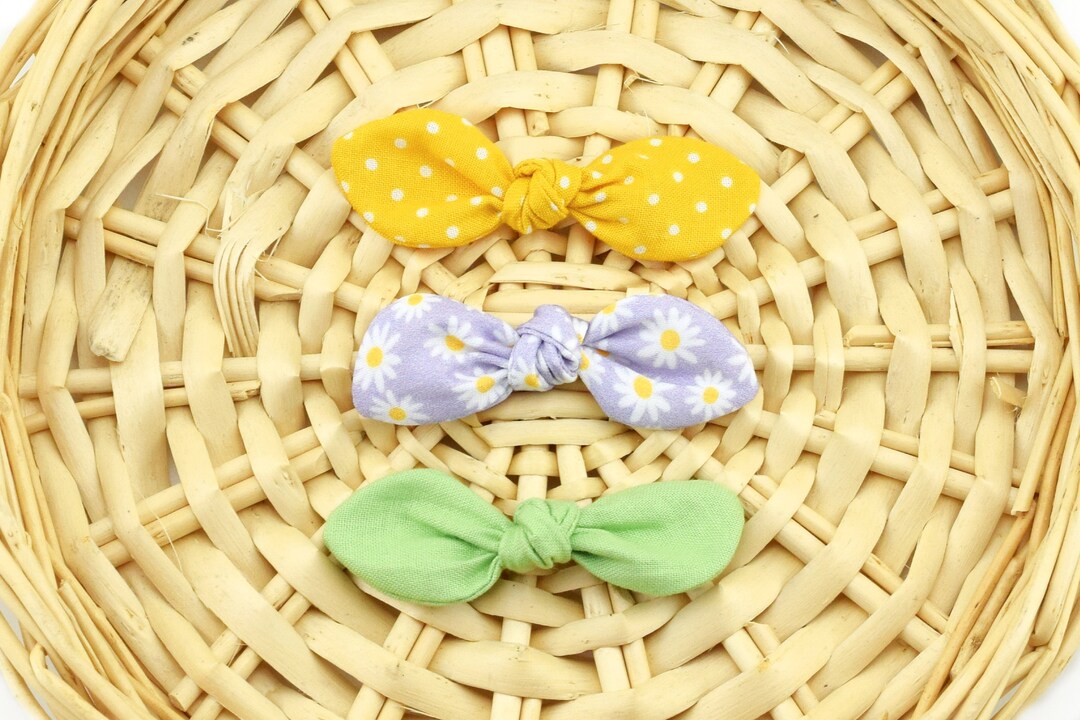 Daisy Print Knot Hair Bows Baby Hair Bows Dog Hair Accessories Dog Hair