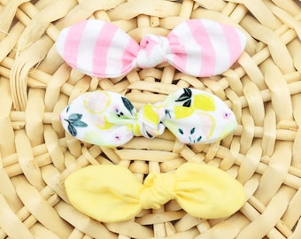 Pink Lemonade Knot Hair Bows ~ Baby Hair Bows ~ Dog Hair Accessories ~ Dog Hair Clip ~ Baby Hair Accessories ~ Sandy Paws Collar Co®