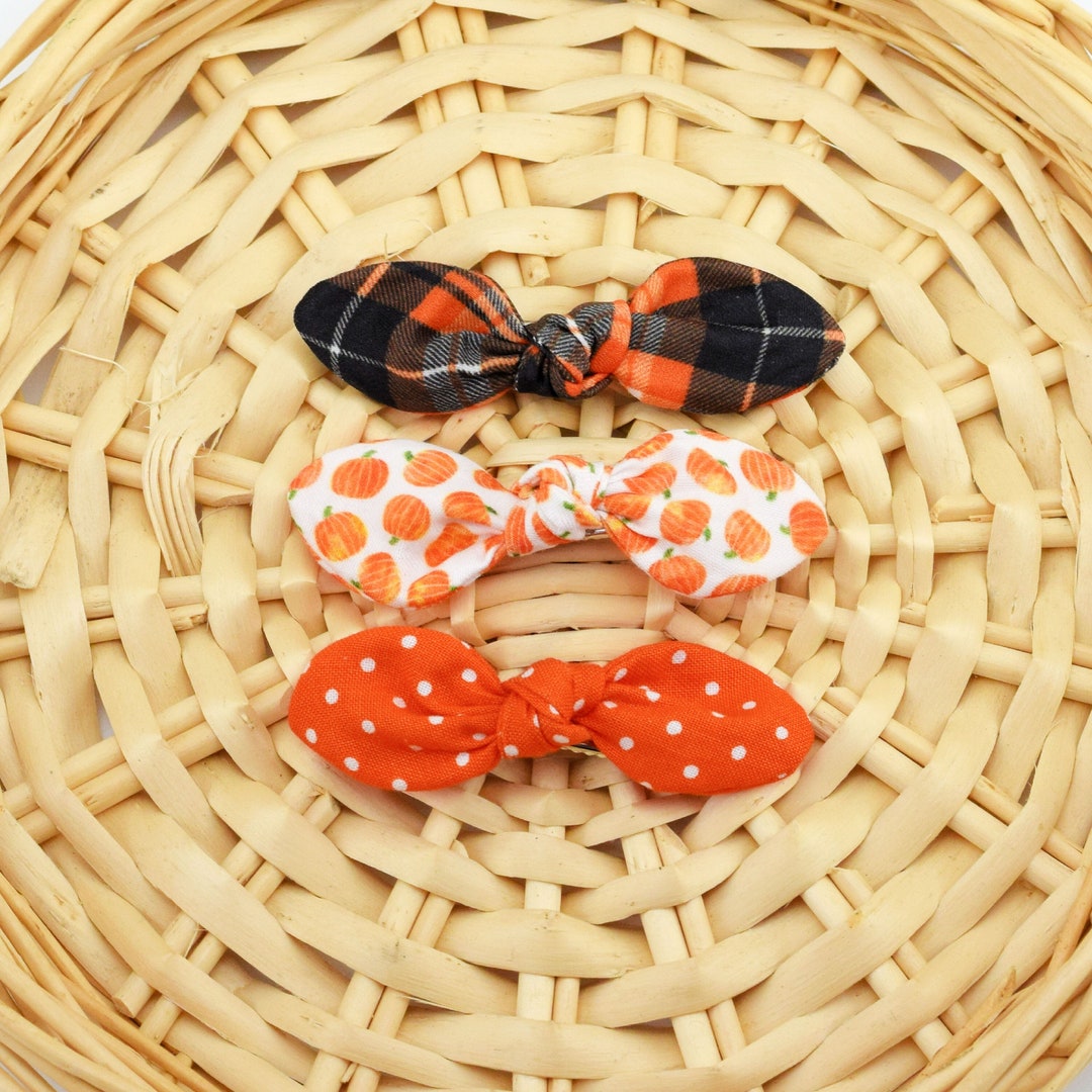 Pumpkin Patch Knot Hair Bows Fall Baby Hair Bows Dog Hair Etsy
