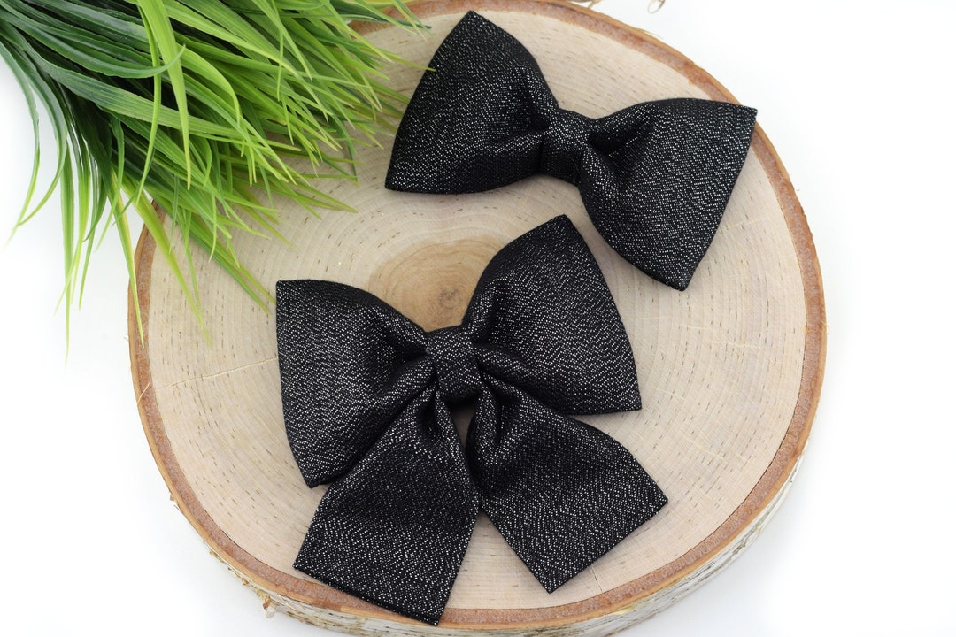 Black GLITTER Dog Collar Bow Glitter Dog Collar Bow Tie - Etsy