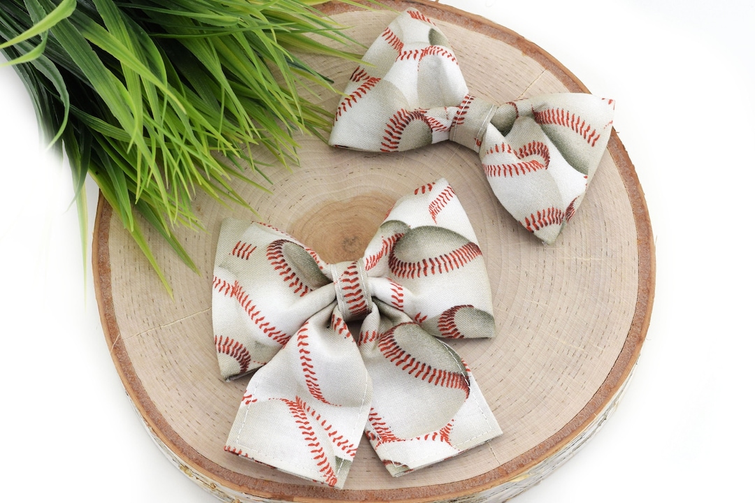 Baseball Dog Collar Bow Summer Sports Dog Collar Bow Tie Etsy