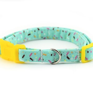 Ice Cream Sprinkles Breakaway Cat Collar - Mint ~ Summer Cat Collar ~ Plastic Quick Release Collar ~ Breakaway Collar ~Sandy Paws Collar Co®