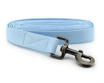 Solid Light Blue Dog Leash ~ Fabric Dog Leash ~ Fashion Dog Leash ~ Antique Silver Hardware ~ Sandy Paws Collar Co®