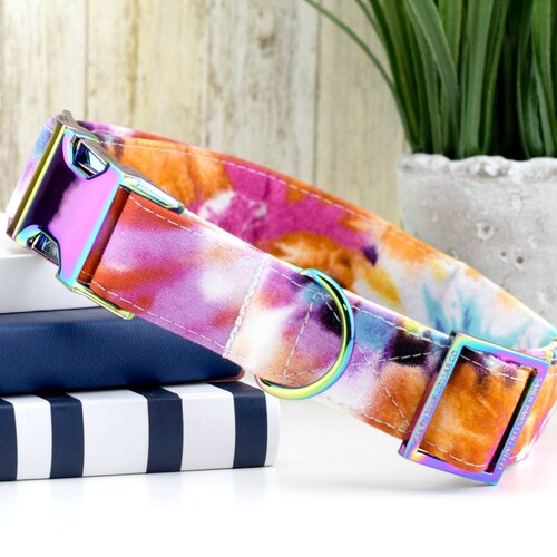 Watercolor Floral Dog Collar Blush Floral Fabric Dog Collar Etsy