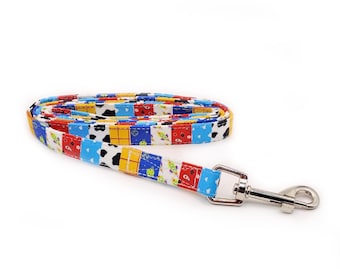 Cowboys & Space Rangers Dog Leash ~ Movie Themed Fabric Dog Leash ~ Silver Metal Hardware ~ Sandy Paws Collar Co