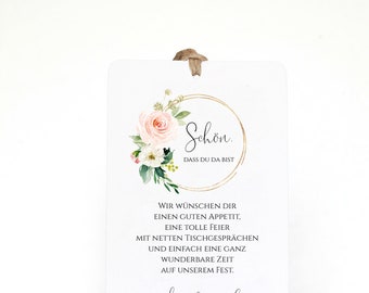 Anhänger Gastgeschenk Hochzeit, Dankeskärtchen Hochzeit, Geschenkanhänger Hochzeit • Sophie & Maik