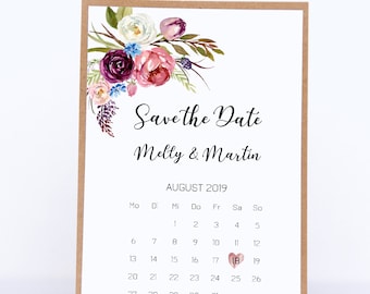 Save the Date Cards for Your Wedding-DIY Set-Boho Wedding-Floral
