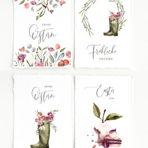 Set di 4 biglietti di Pasqua, post di Pasqua, biglietto d'auguri di Pasqua, cartolina di Pasqua