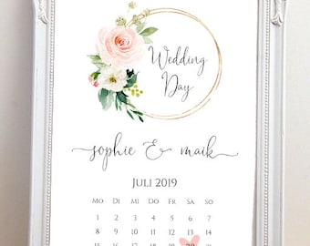 Cadeau de mariage personnalisé - Affiche Sophie&Maik
