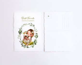 Carte postale - Meilleurs amis tiennent ensemble