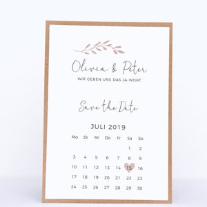 Save the Date Karten mit Kalenderblatt - Olivia&Peter