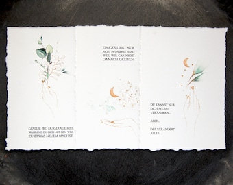 Set of 3 Postcards Affirmation Cards Mindfulness Cards