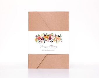 Pocketfold Hochzeitseinladung, Einladung zur Hochzeit Pocketfoldkarte • Vanessa & Thomas