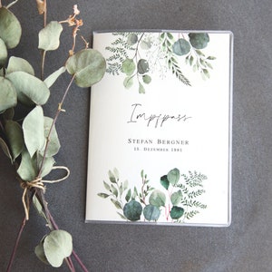 Impfausweis Hülle • Impfpass Eucalyptus • personalisiert