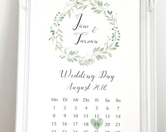 Cadeau de mariage personnalisé - Poster T&J