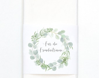 Banderolen for handkerchiefs, tears of joy handkerchief Banderolen • Eucalyptus Love