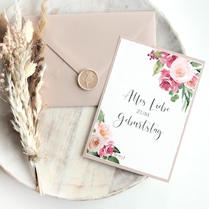 Karten Set • Alles Liebe zum Geburtstag • Floral Pink