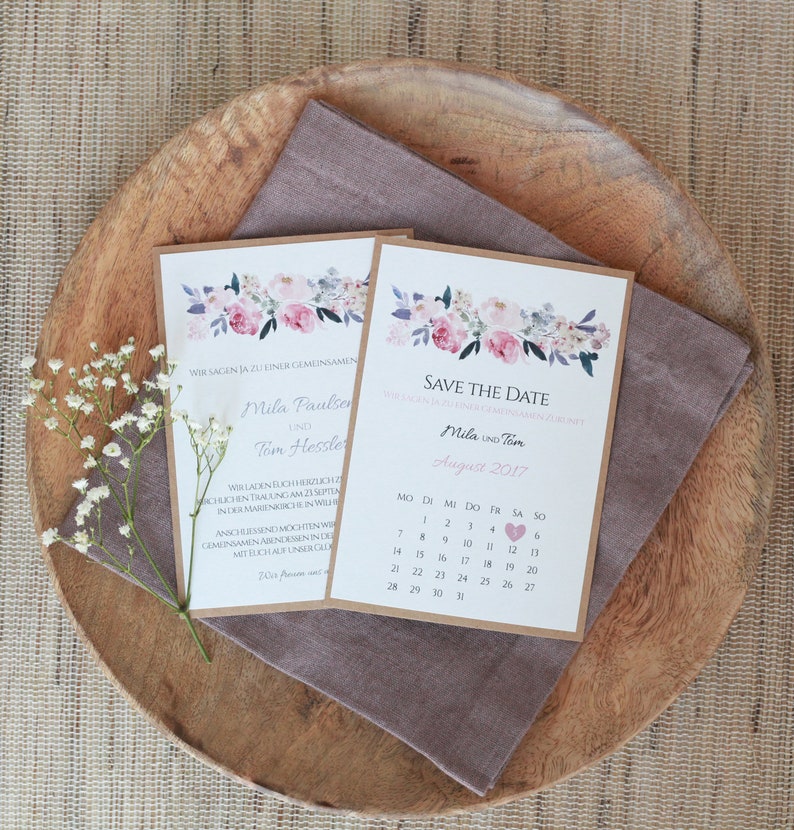 Save the Date Karten mit Kalender Kollektion Mila&Tom  Etsy