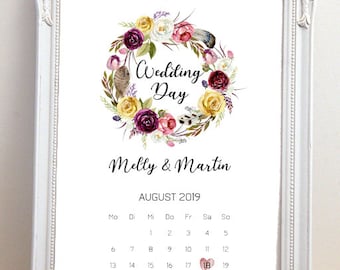 Personalisiertes Hochzeitsgeschenk - Poster Boho Wedding