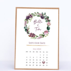 Save the Date Karten mit Kalender - Bella&Timo Blumenkreis