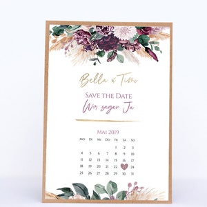 Save the Date Karten mit Kalender - Bella&Timo