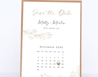 Save the Date Karten mit Kalender - Melly+Martin