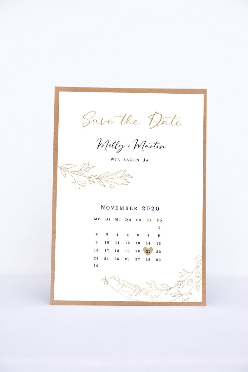 Save the Date Karten mit Kalender MellyMartin Bild 1