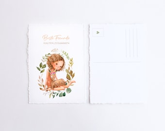 Carte postale - Meilleurs amis tiennent ensemble