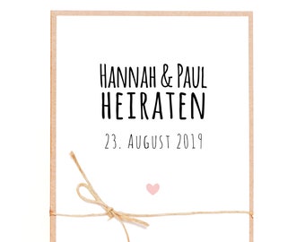 Hochzeitseinladungen, Einladungen zur Hochzeit, Hochzeitskarten, Hochzeitspapeterie, Kraftpapier