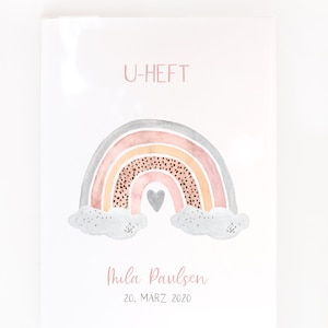 Manga U-Heft • Arco iris feliz / rosa • personalizado
