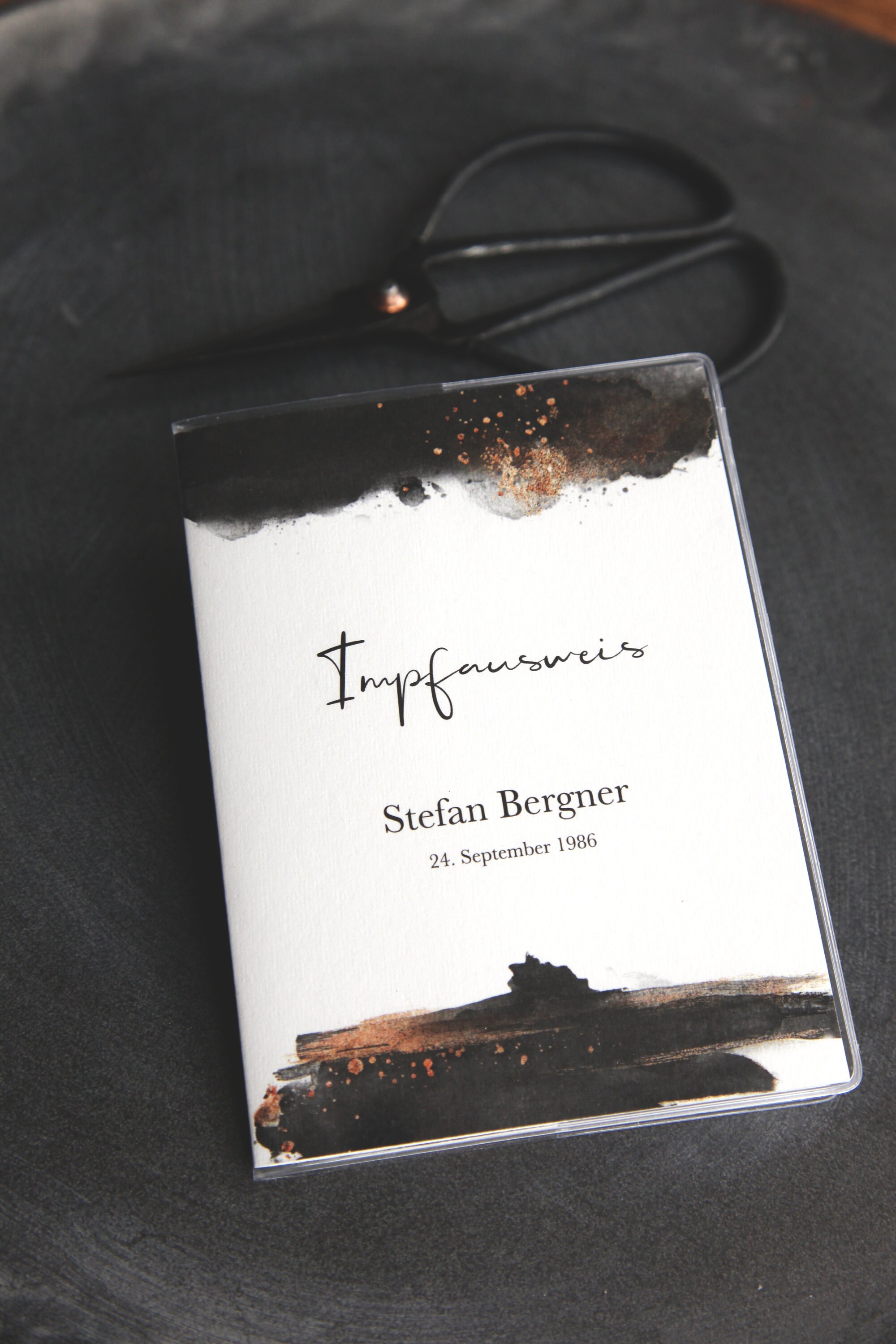 Vaccination card cover • Vaccination passport Black • personalized