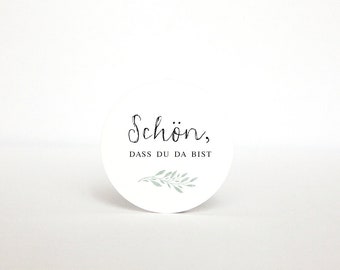 Geschenkanhänger Hochzeit, Anhänger Gastgeschenke, Schön, dass du da bist Anhänger, Papieranhänger