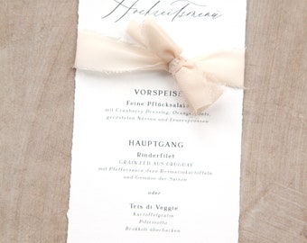 Wedding menu cards