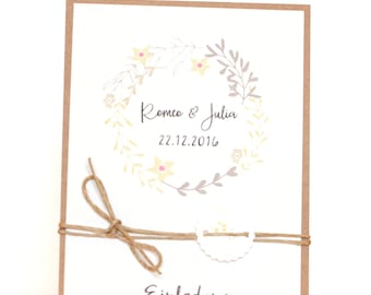 10 Wedding Invitations-DIY kit-vintage Wedding