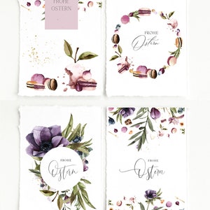Set di 4 cartoline di Pasqua, posta di Pasqua, cartolina di auguri di Pasqua, cartolina di Pasqua