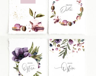 Set di 4 cartoline di Pasqua, posta di Pasqua, cartolina di auguri di Pasqua, cartolina di Pasqua