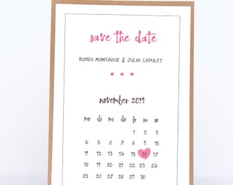 Save the Date Karten - DIY Kit - Pink Wedding