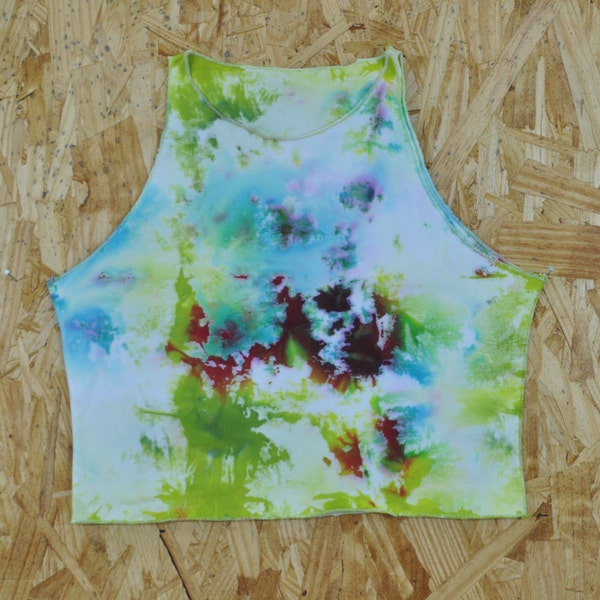 Tie Dye Crop Top : Bohemian, Boho, Ombre, Tie Dye, Yoga, Earthy, Spandex, Lycra, Festival, Hippie, Tank Top, Small, Medium