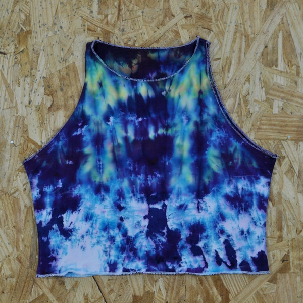 Tie Dye Crop Top : Bohemian, Boho, Ombre, Tie Dye, Yoga, Earthy, Spandex, Lycra, Festival, Hippie, Tank Top, Small, Medium