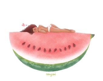 Watermelove - Art printing - Digital illustration - Women's art