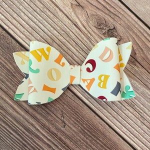 ABC Faux Leather Back to School Bow