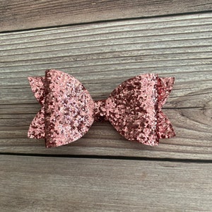 Pink Chunky Glitter Bow
