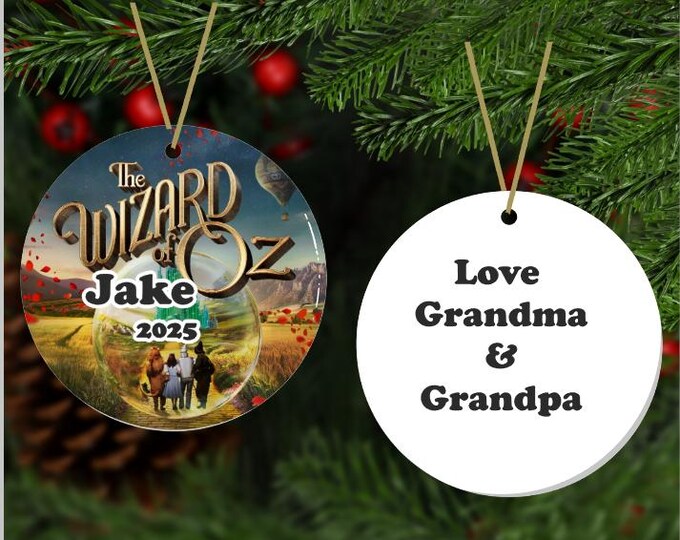 Personalized Wizard of Oz Ornament 3inch Round Sublimated Christmas