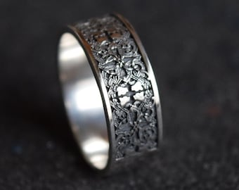 Scandinavian Viking Ring Norse Ornament Ring Celtic Wedding - Etsy