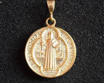 Saint Benedict Necklace, Christian Saint Benedict Exorcism Medallion, St Benedict Men Pendant, Saint Benedict Exorcism Necklace