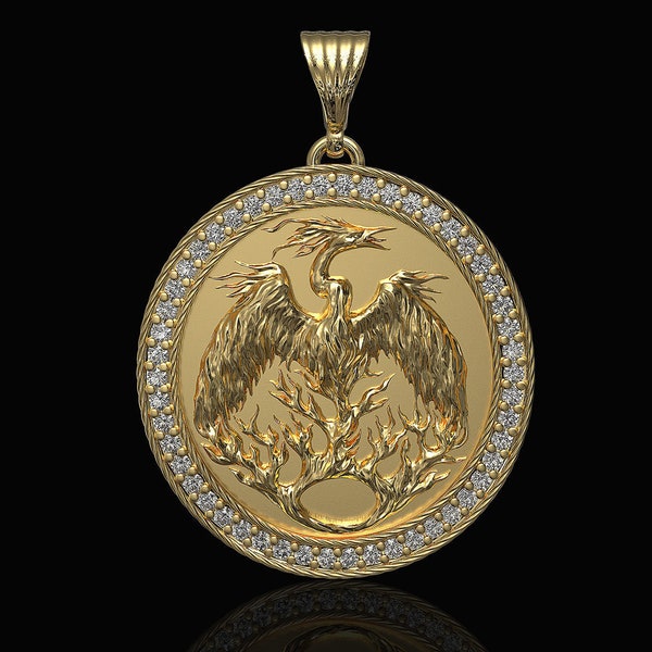 Collier Phoenix, Pendentif Phoenix Rising, Pendentif Talisman Phoenix