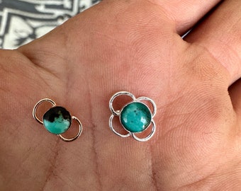 Sterling Turquoise flower connector