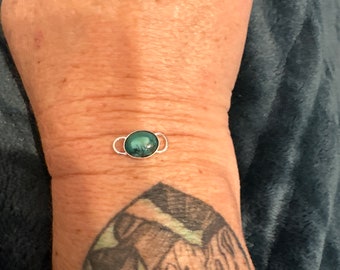 Sterling Turquoise oval connector