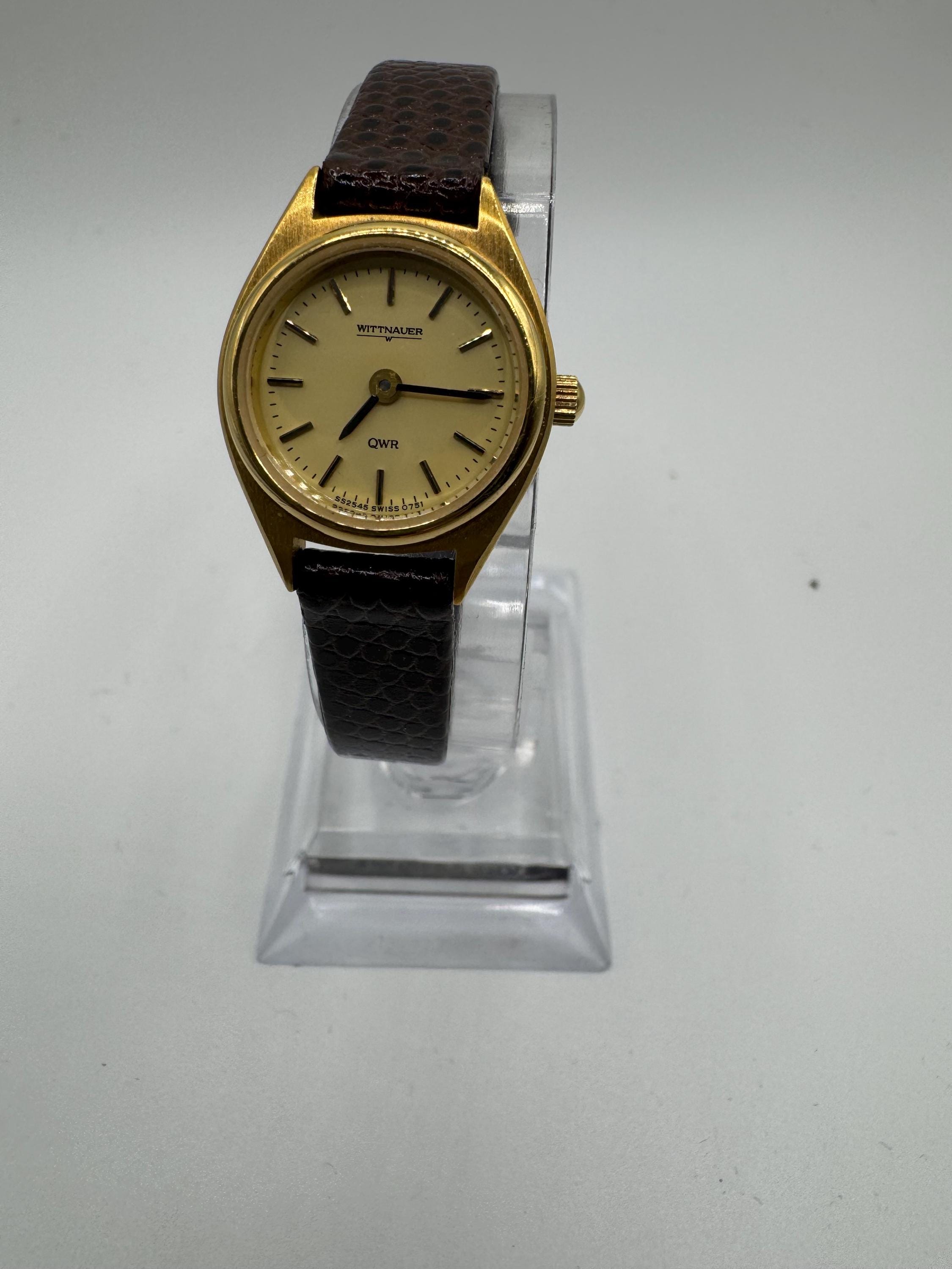 Vintage Wittnauer Gold and Black Watch Wittnauer 10K Gold Swiss Made Automatic Wrist Watch  main image 4