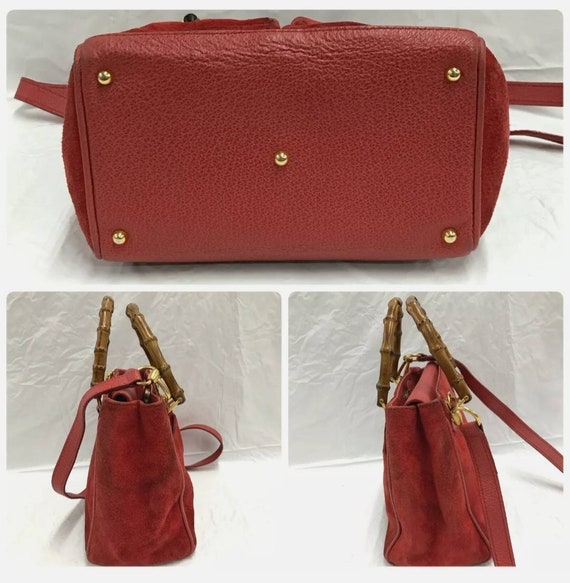 Authentic Gucci Bamboo Suede Shoulder/Crossbody B… - image 3